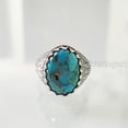 thumbnail image 3 of Blue Copper Turquoise Mans Ring, Natural Copper Turquoise Ring, Silver Jewelry, 925 Silver Ring, Birthday Gift, Heavy Mens Ring, Arabic Design, Ottoman Style Ring, Christmas, Turkey Mens Signet Ring, 3 of 7