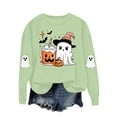 thumbnail image 2 of Womens Halloween Sweatshirts Crewneck Printed Shirts Fall Winter Long Sleeve Sweaters Casual Blouses Loose Fitting Sweatshirt Pullover Top Halloween Costumes, 2 of 8