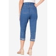 thumbnail image 2 of Roaman's Women's Plus Size Sequin Trim Straight Leg Capri Jean, 2 of 5