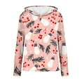 thumbnail image 6 of Womens Tops Christmas Hooded Sweatshirt Printed Long Sleeved Casual Pullover Sweatshirt,Tops for Women Pink M, 6 of 6