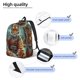 thumbnail image 3 of Disketp Pond Meditating Tiger print Canvas Backpack Lightweight Travel Daypack Student Rucksack Laptop Backpack-Medium, 3 of 5