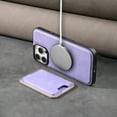 thumbnail image 6 of Allytechgroup for iPhone 13 Pro Phone Case with Card Holder [Compatible with Magsafe Wireless Charging] Slim PU Leather Magnetic Wallet Back Flip Case Soft TPU Bumper Shockproof Cover, Purple, 6 of 8