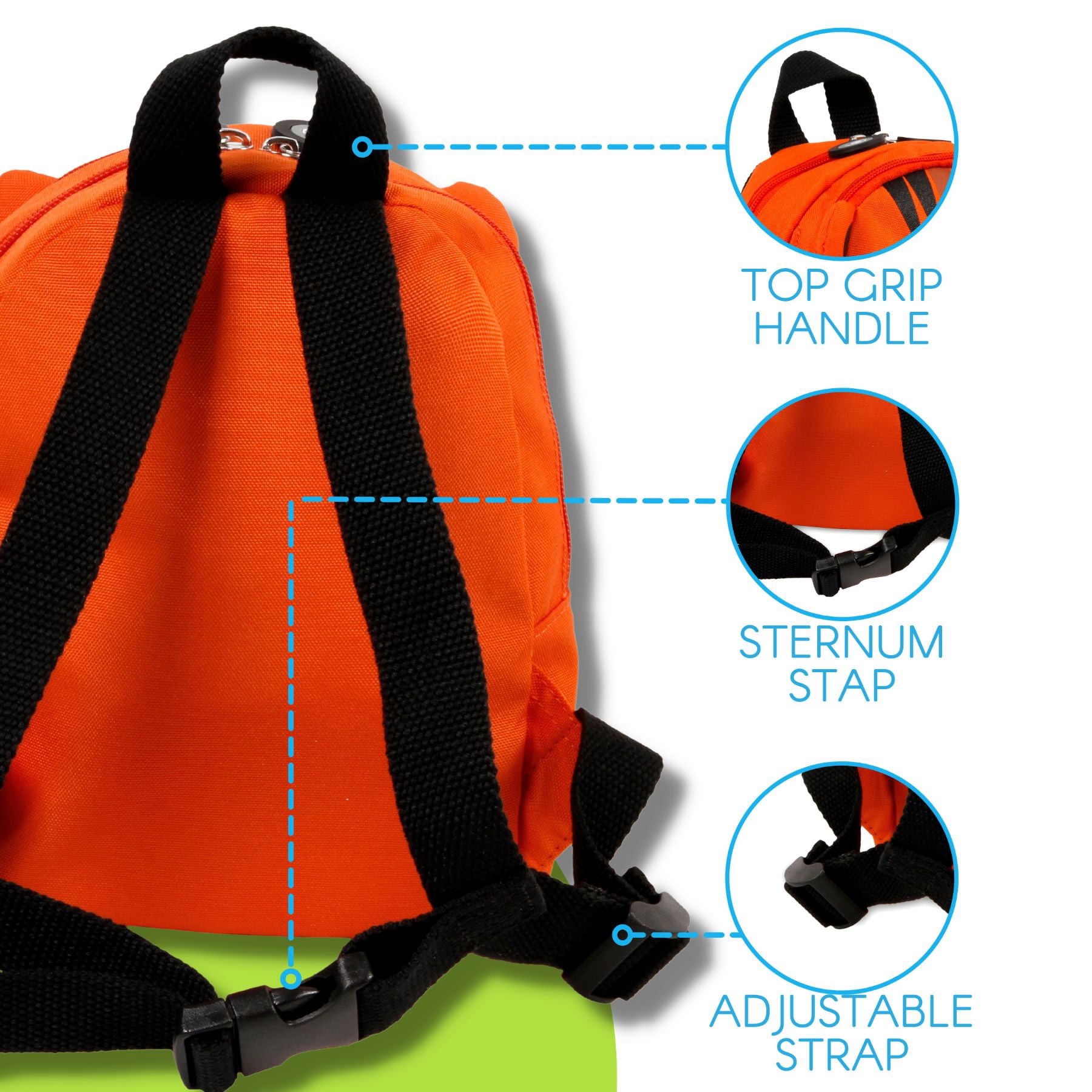 Twise Tots Toddlers Light Weight 9" First Backpack, Tiger