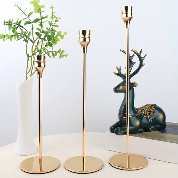 Greenadscape 2Ud Portavelas De Hierro Dorado Para Velas De Pilar Para Y Eventos
