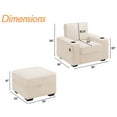 thumbnail image 2 of Merluxy Sofa, Sofa Chair with Storage Ottoman, Modern Sofa with Cup Holders & USB Charging Ports, Deep Seat Couch for Living Room(Beige Corduroy), 2 of 5