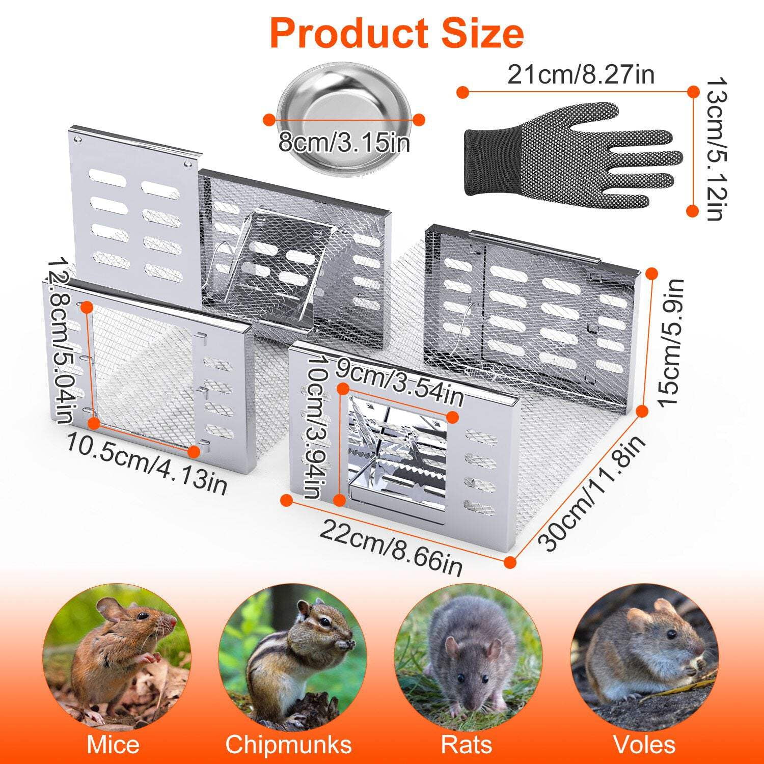 2Pcs Humane Rat Trap Catch and Release