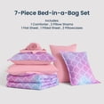 thumbnail image 3 of Sleep Zone Full/Queen Kids Bedding Comforter Set, 7 Piece Girl Cute Durable Children Bed in a Bag, Mermaid Shimmer, 3 of 8
