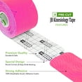 thumbnail image 3 of JB Kinesiology Sports Tapes, Pink, 80 Pre-Cut Strips, 4 Rolls, 3 of 11