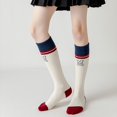 thumbnail image 5 of Baywell 1 Pairs Girls Knee High Socks 3-12 Years Little Big Girls Cotton Calf Socks Ribbed Knit School Uniform Socks Striped Tube Socks Sports Soccer Socks for Child, 5 of 5