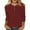 Wine, variant on SOOMLON Womens 3/4 Sleeve T Shirts Petite Tunic Button Tops Casual Plain Crewneck Shirts Sexy T Shirts 2025 Trendy Spring Summer Ladies Tops Loose Fit Y2k Basic Outfits Pullover Beige XL