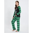 thumbnail image 5 of Acuteok Family Matching Christmas Pajamas, Elf Letter Print Long-Sleeved Tops + Plaid Pattern Trousers Glow at Night Sleepwear, 5 of 10
