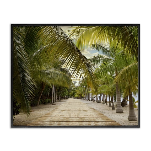 Stupell Industries Coastal Tropical Boardwalk Path Black Framed Giclee Art, 14 x 11, by Natalie Carpentieri
