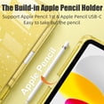 thumbnail image 4 of Getino Compatible with iPad (A16) 11th Generation 11 Inch (2025), iPad 10th Generation 10.9 Inch (2022) with Pencil Holder, Glittering Sparkly Slim Protective Case with Clear Back, Yellow, 4 of 9