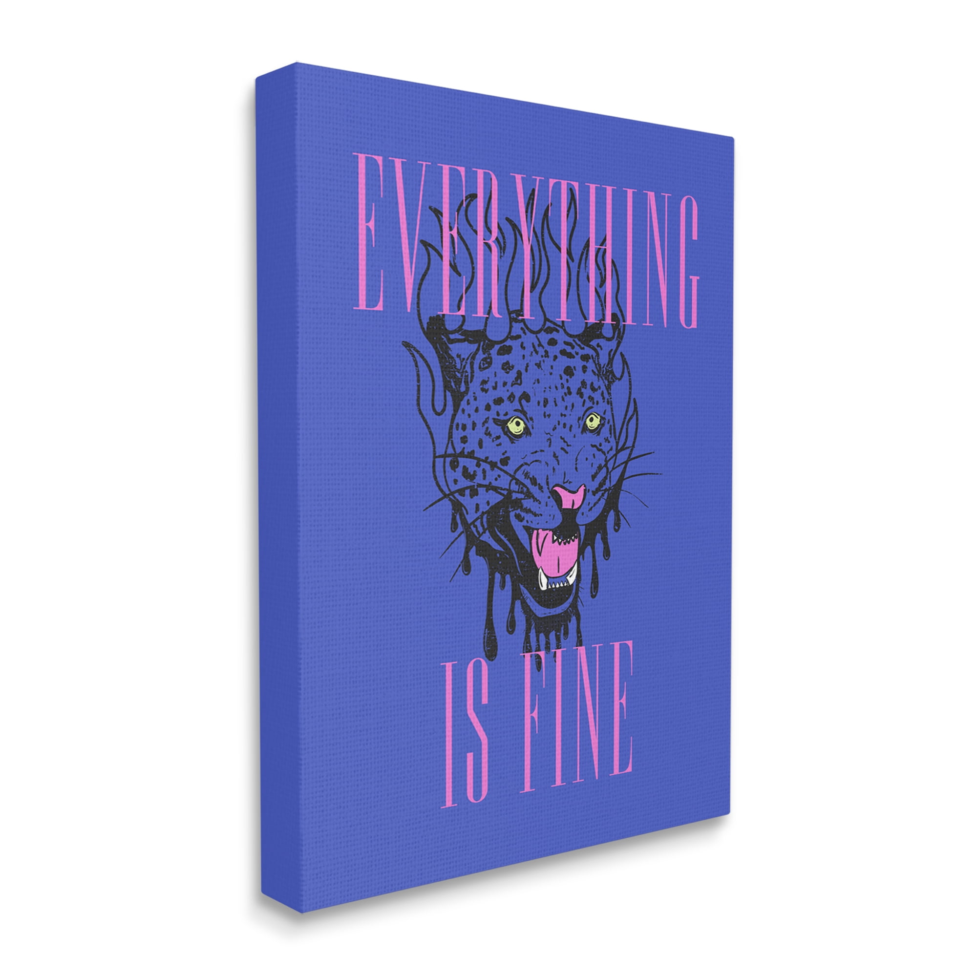 Stupell Industries Everything is Fine Leopard Animals & Insects Painting Gallery Wrapped Canvas Art Print Wall Art, 36 x 48