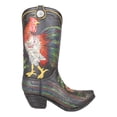 thumbnail image 3 of Western Country Floral Rooster Faux Tooled Leather Cowboy Boot Vase Figurine, 3 of 6