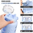 thumbnail image 5 of Half Gallon/64 oz Glass Water Bottles with Straw and Lid,Motivational Water Jug with Time Marker Reminder and Silicone Sleeve,100% Leakproof BPA Free Fitness Sports Large Bottle-Light Blue, 5 of 6