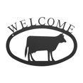 thumbnail image 1 of Village Wrought Iron WEL-5-S Small Welcome Sign-Plaque - Cow, 1 of 3