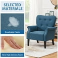 thumbnail image 4 of CZMJY Modern Armchair, Mid Century Accent Chair with Sturdy Wood Legs and High Back for Small Space, Upholstered Fabric Sofa Club Chair for Living Room/Bedroom/Office, Navy Blue, 4 of 10
