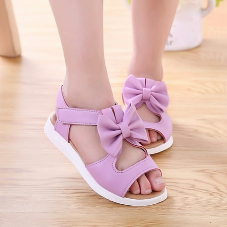 

Aayomet Sandals Fashion Kids Princess Bowknot Girls Toddler Shoes Summer Flat Children Girl s shoes Toddler Sandals Size 6 Girls Purple 10 M Little Kids