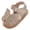 Gold, variant on WUANDIXFA Toddler Girls Sandals Soft Rubber Flats Summer Baby Flower Girl Shoes. (Gold, 5)