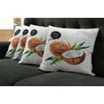 thumbnail image 5 of Ambesonne Tropical Throw Pillow Cover 4 Pack, Exotic Fruit of Hawaii, 24", Fern Green Brown Black, 5 of 5