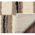thumbnail image 4 of Well Woven Sabrina Ivory Shag Block Stripes Geometric Pattern Area Rug 4x6 (3'11" x 5'3"), 4 of 6