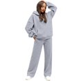 thumbnail image 4 of Soyumi Cute Homewear Jogge Pajama Corduroy Fashion Clothing Modal Classic High Waisted Fleece Wool Trendy Loungewear Costumes Casual Textured Cardigan Hoodie and Pants Basic Cozy Crewneck, Light Ashy, 4 of 9