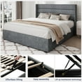 thumbnail image 6 of Allewie Full Size Lift Up Platform Storage Bed Frame with Channel Wingback Headboard, Grey Blue, 6 of 10