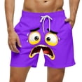 thumbnail image 2 of FAVIPT Mens Funny Cartoon Print Swimwear Quick Dry Summer Beach Swim Trunks Holiday Casual Loose Short Purple,XXL, 2 of 5