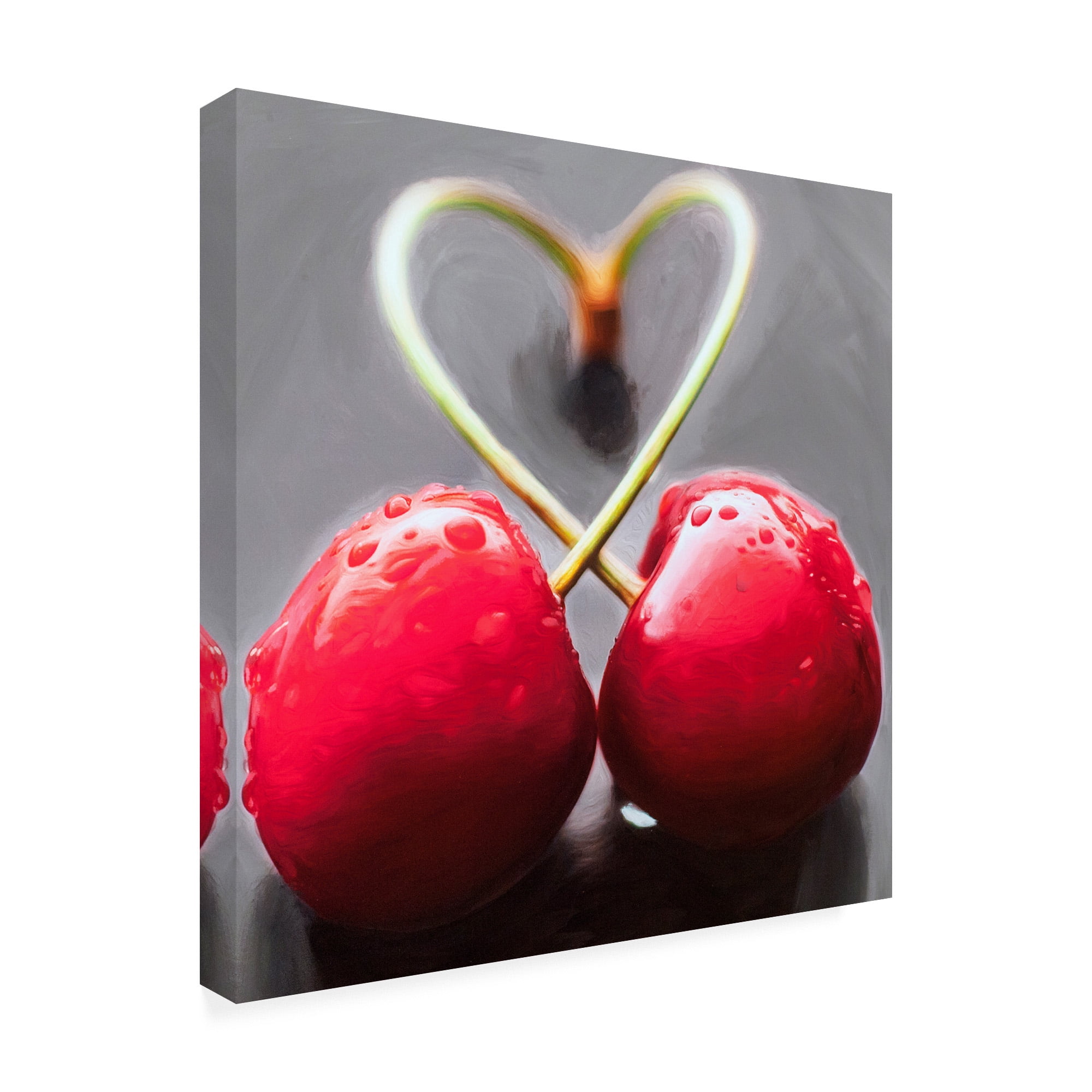 Trademark Fine Art 14 x 14 Cuisine Canvas Art ' Cherry Heart ' by Roderick Stevens