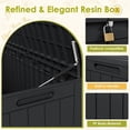 thumbnail image 3 of Homall 98 Gallon Deck Box with Lockable Lid, Waterproof Outdoor Storage Container for Patio, Garden & Backyard, Black, 3 of 7