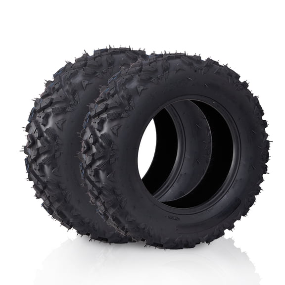 Ktaxon Set of 2 22x7-12 ATV & UTV All Terrain Tires, 6 Ply Tubeless Knobby Mud Tires Front Rear