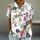 thumbnail image 1 of Fiudx Ofertas Flash Del Día Camiseta Holgada Informal con Estampado para Mujer, Tops de Manga Corta con Cuello de Muñeca, Blusa Bonita y de Lino, 1 of 4