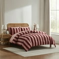 thumbnail image 5 of LammaLoe Full Size Comforter Sets, 7 Piece Striped Bed in a Bag, Bedding Comforter Set with Sheets, Modern Bed Set, Pink, 5 of 5