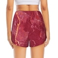 thumbnail image 3 of Picia Abstract Red Marble Pattern Women's 2 in 1 Athletic Running Shorts High Waisted Workout Casual Gym Sweat Shorts with Comfy Liner Zipper Pockets-X-Large, 3 of 9
