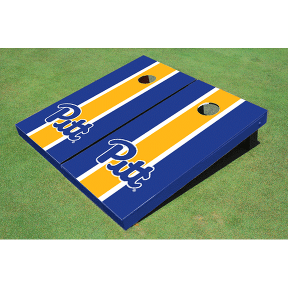 University of Pittsburgh Yellow And Royal Matching Long Stripe Cornhole Boards