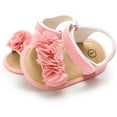 thumbnail image 4 of Infant Baby Girls Summer Sandals with Flower Soft Sole Newborn Toddler First Walker Crib Dress Shoes, 4 of 6