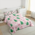 thumbnail image 3 of Manfei Cute Bowtie Full Size Bedding Sets,Green Christmas Tree Bedding Comforter Set,Pink Xmas Canda Cane For Girl,Luxury Bedroom Decor Reversible,3-Piece, 3 of 8