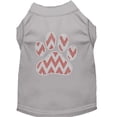 thumbnail image 1 of Candy Cane Chevron Paw Rhinestone Dog Shirt Grey Lg (14), 1 of 1