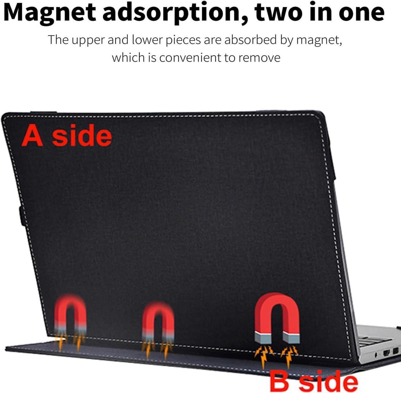 Laptop Case for 15 inch Microsoft Surface Laptop 7 Windows PC with ARM CPU and AI-Powered Copilot+, PU Leather Folio Stand Laptop Protective Cover