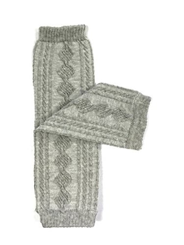 ALLYDREW Solid Baby Leg Warmer & Solid Toddler Leg Warmer for Boys & Girls, Cable Knit Gray