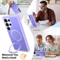 thumbnail image 5 of ELEHOLD Magnetic Case for Samsung Galaxy S25 Ultra, Shockproof Protective Case with Ring Kickstand,Lightpurple, 5 of 6
