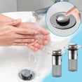 thumbnail image 3 of Filtro Colador De Drenaje De Piso, Diseño Emergente De Acero Inoxidable, Tapón De Drenaje De Fregadero Fácil De Limpiar Con Anillos De Goma Para Lavabo, 3 of 7