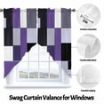 thumbnail image 3 of Grey Black Swag Curtain Valance for Windows, Purple Geometric Abstract Color Block Modern Window Treatments Short Swag Topper for Kitchen Windows Bathroom Bedroom, 36"x36", 3 of 8