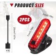 thumbnail image 2 of YSTIANN Syzplnwy 2Pcs USB Rechargeable Waterproof LED Bicycle Light Set with Front Headlight and Rear Taillight, Includes 2 Cables(Red, Green) WJ94-3883, 2 of 8