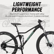 Mongoose Impasse Mountain Bike, 27.5 Inch Wheels, Ages 14+, Matte Black