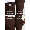 thumbnail image 5 of X RAY Men's Stretch Cargo Pants, Casual Flex Hiking Multi-Pocket Tactical Work Slim Fit Cargo Pants for Men, Chocolate, 34X30, 5 of 6