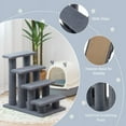 thumbnail image 3 of 24 Inch 4-Step Pet Stairs Carpeted Ladder Ramp Scratching Post Cat Tree Climber-Gray, Dog Stairs for Small Dogs, Dog Steps Stairs Ramps for High Bed Couch, 3 of 7