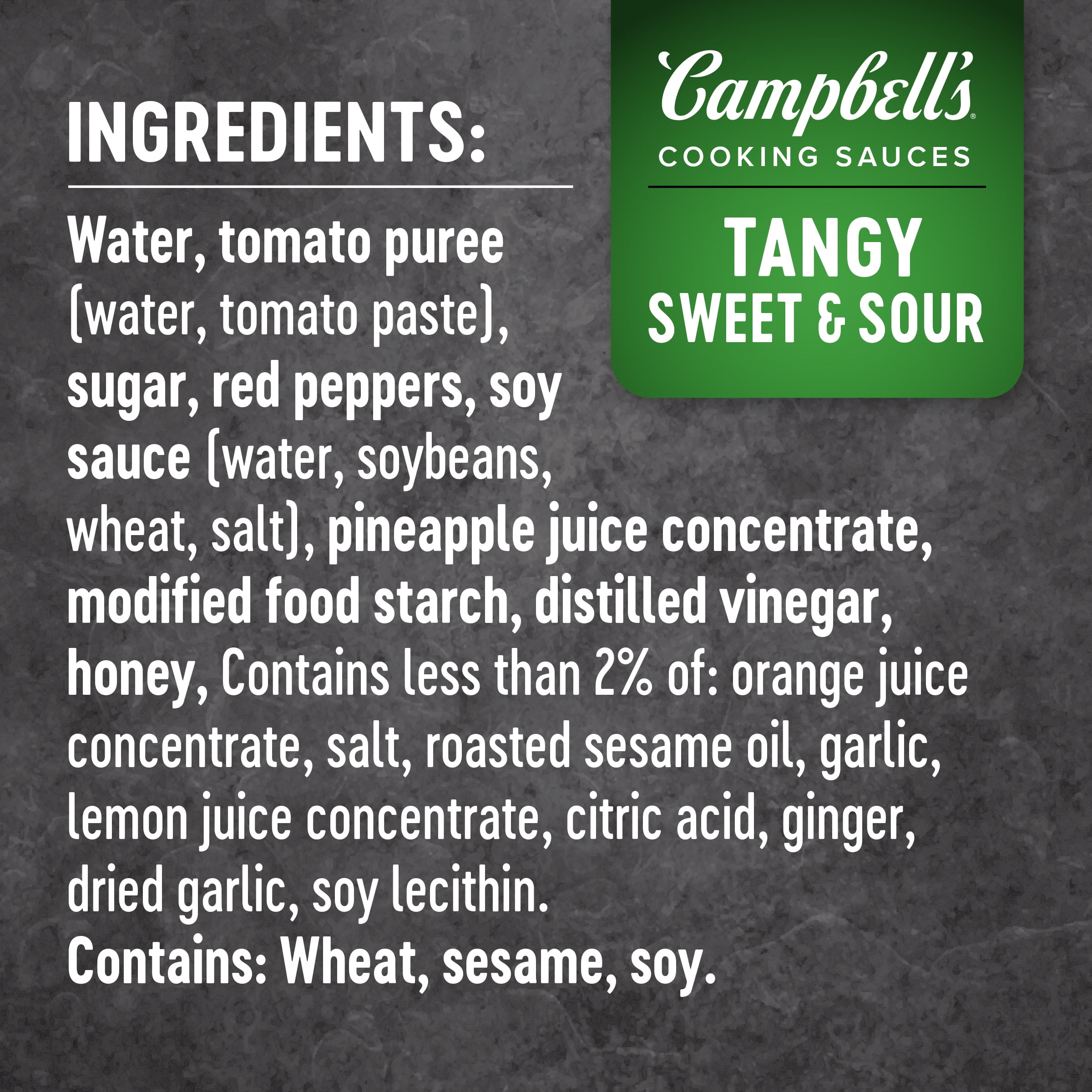 Campbell's Cooking Sauces, Tangy Sweet and Sour, 11 Oz Pouch