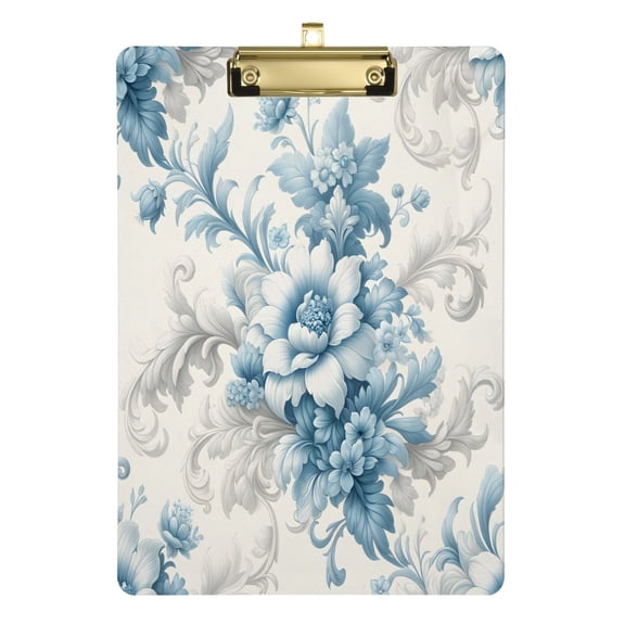 Flower Blue Acrylic Clipboards A4 Standard Letter Size Clipboard 12.5" X 9" Clip Board for Students Teacher Office